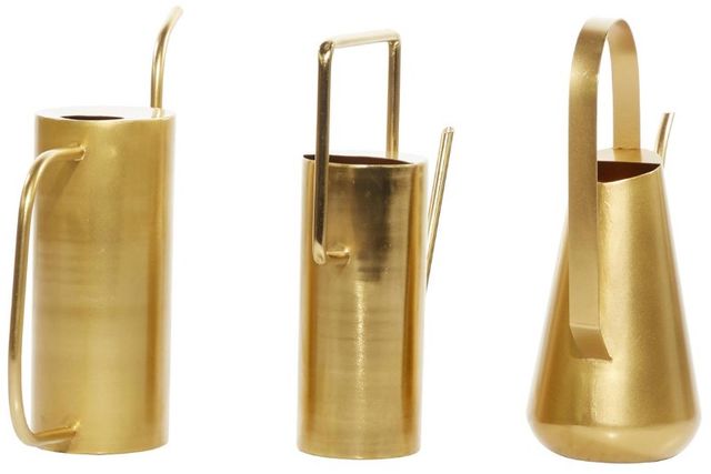 Deco Marche 3-Piece Gold Watering Can Planter Set-2