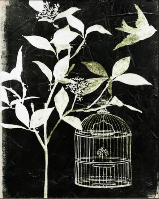 Stylecraft Jane Seymour Branch and Bird Black/White Wall Art-1
