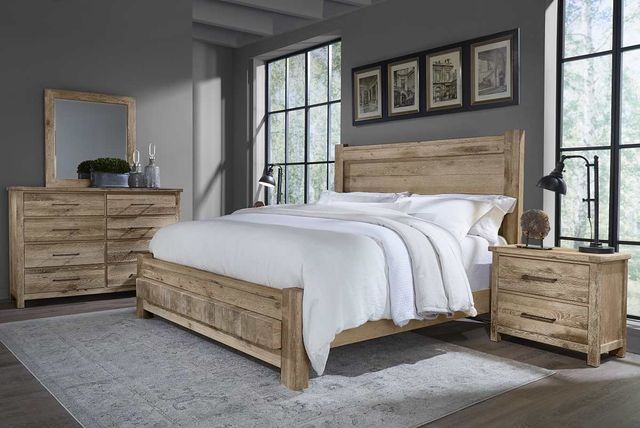 Vaughan-Bassett Dovetail Sun Bleached White Queen Poster Bed-1