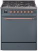 Ilve® Nostalgie II Series 30" Blue Gray Pro Style Dual Fuel Range-0