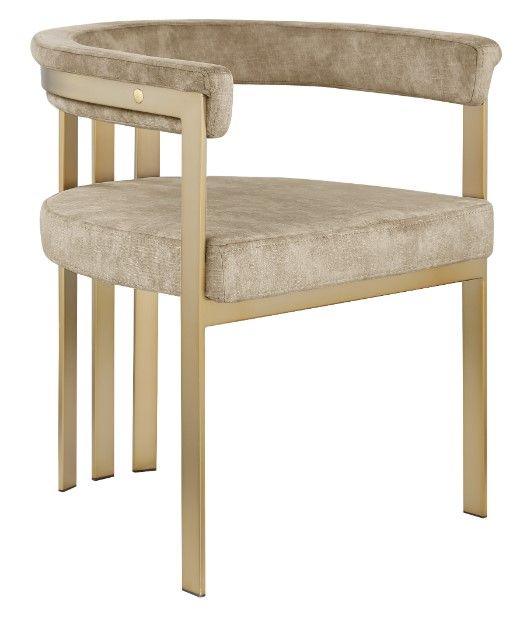 Meridian Furniture Marcello Beige/Brushed Brass Dining Chair-0