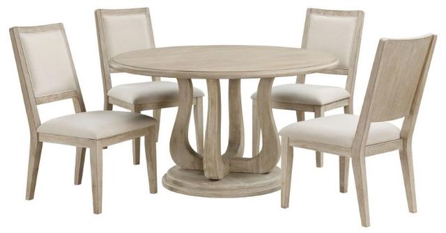 Coaster® Trofello 5-Piece White Washed Dining Set-0