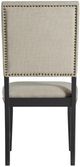Elements International Maddox Dark Oak/Taupe Upholstered Dining Side Chair-3