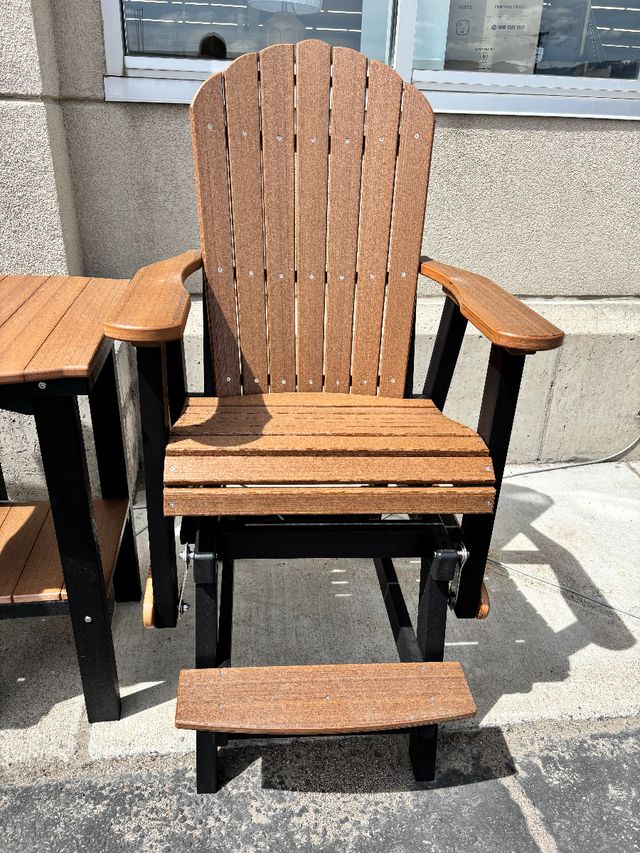 Bitterroot 2' Balcony Glider, Antique Mahogany on Black, Bar Height -1