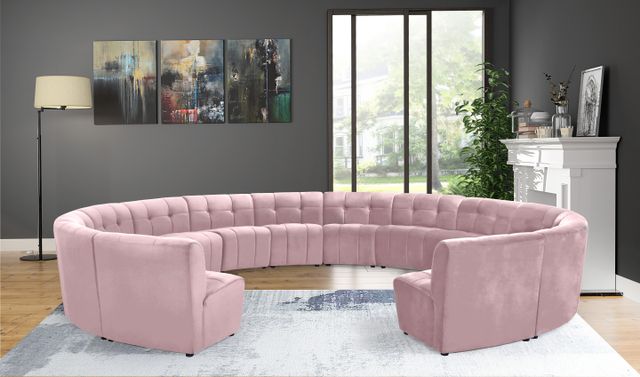 Meridian Furniture Limitless 14-Piece Pink Velvet Modular Sectional-1