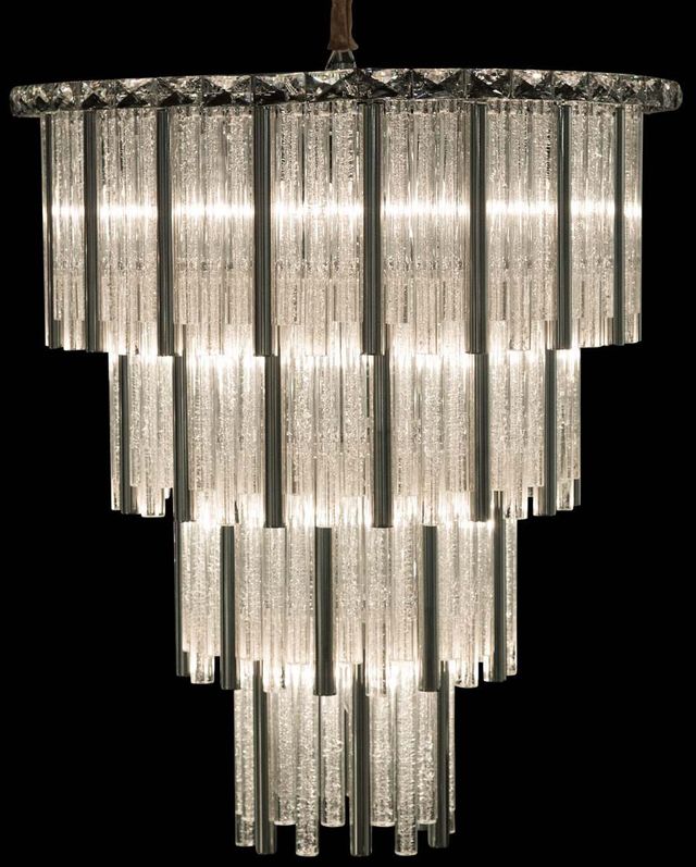 Michael Amini® Chimes 15 Light Silver Chandelier 2-Piece Set-0