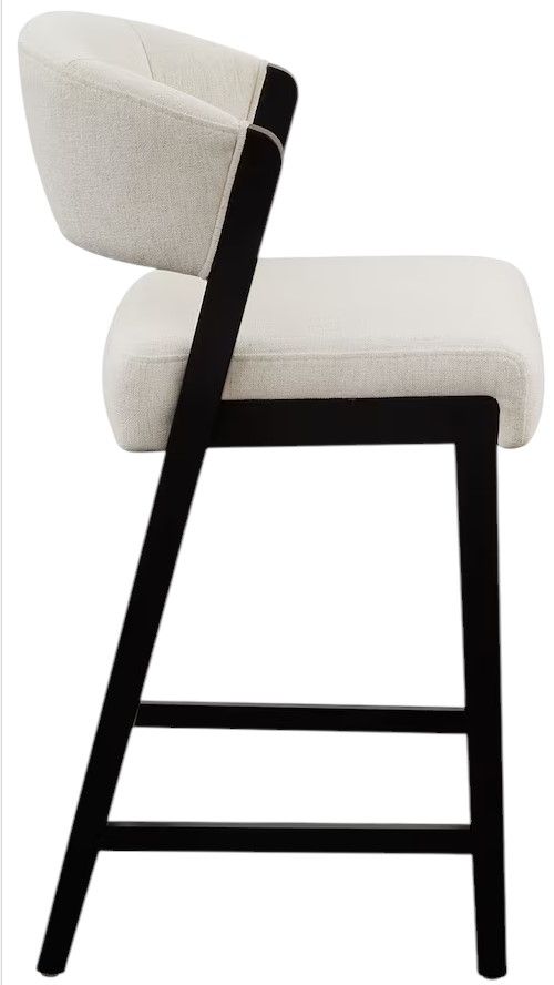 Bassett® Furniture Asher Bone/Ebony Upholstered Counter Stool-2