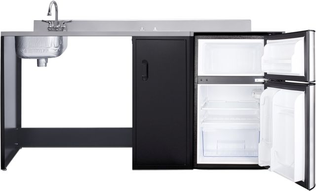 Summit® 72" Black/Stainless Steel Barrier-Free All-in-one Kitchenette-4