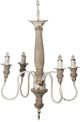 A & B Home White Distressed and Natural 4-Light Chandelier-0
