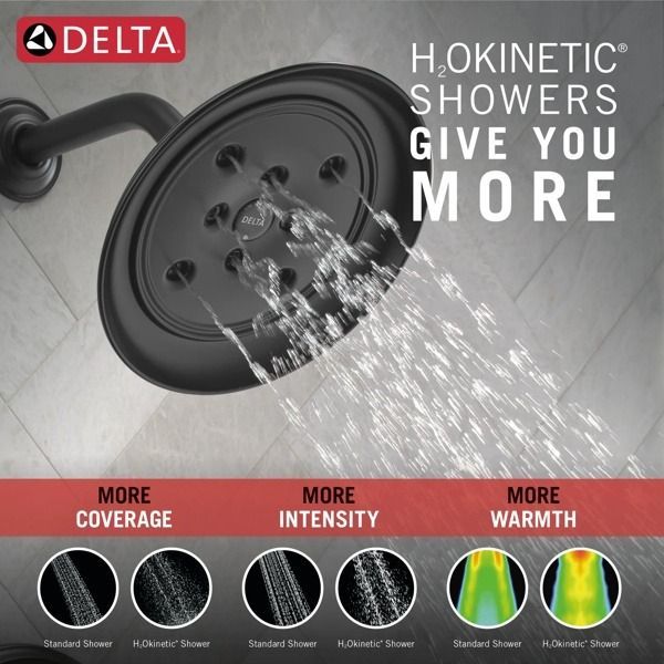 Delta Cassidy® 17 Series Matte Black Tub Shower Trim-1