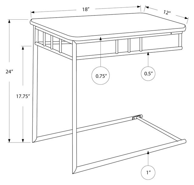 Monarch Specialties Inc. Cappuccino Bronze Accent Table-3