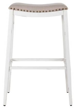 Liberty Furniture Vintage Antique White Backless Barstool-1