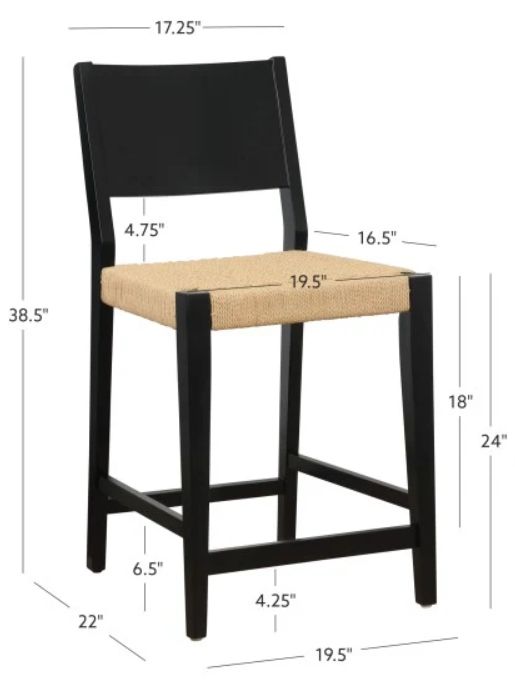 Powell® Cosgrove Black Counter Stool-2