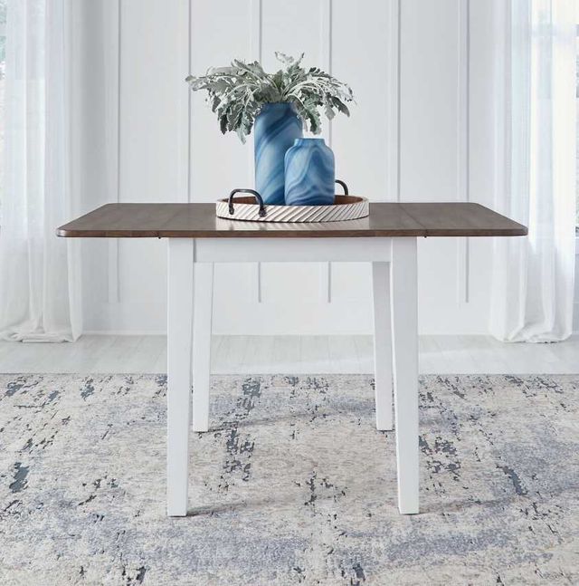 Liberty Furniture Landale Chestnut Drop Leaf Dining Table with White Base-1