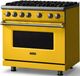 Viking® 5 Series 36" Daffodil Pro Style Gas (NG) Range with Brushed Brass Trim-2