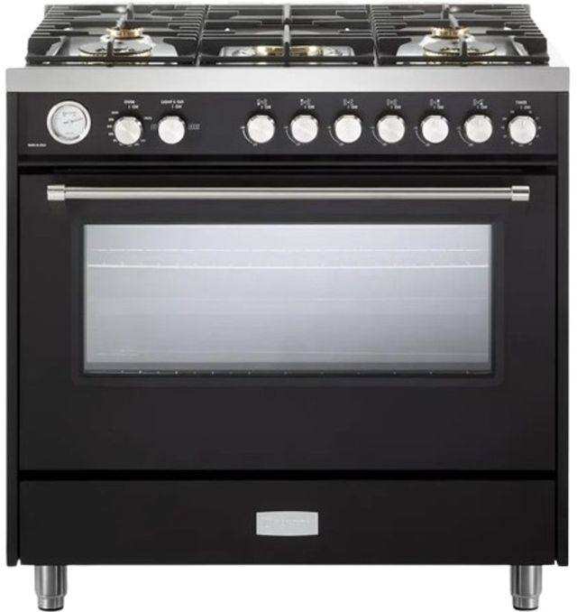 Verona® Ultima 36" Matte Black Pro Style Gas Range-0