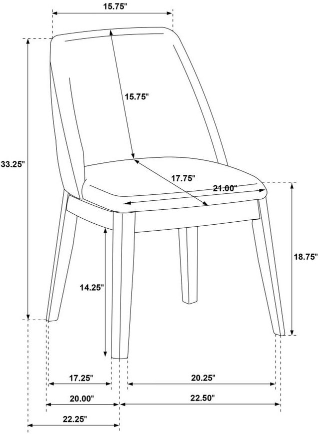 Coaster® Upholstered Franklin Gray Dining Side Chair-4
