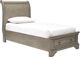 Signature Design by Ashley® Lettner 2-Piece Light Gray Twin Sleigh Storage  Bed Set-1