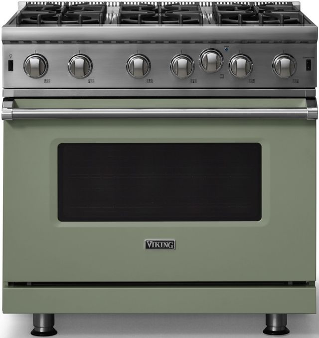 Viking® 5 Series 36" Eucalyptus Pro Style Liquid Propane Gas Range-0