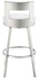 Armen Living Flynn White/Brushed Stainless Steel 30'' Bar Stool-3