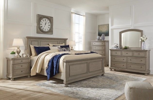 Signature Design by Ashley® Lettner 2-Piece Light Gray California King Panel Bed Set-3