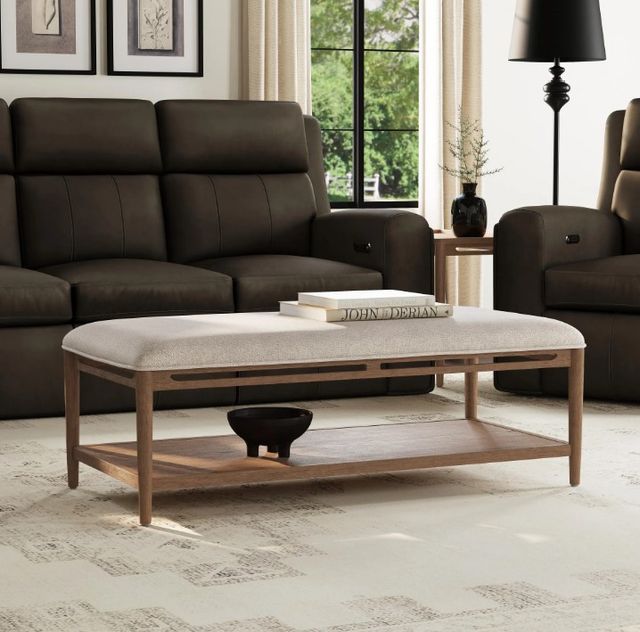 Flexsteel® Verona Cream/Medium Brown Rectangular Coffee Table-1
