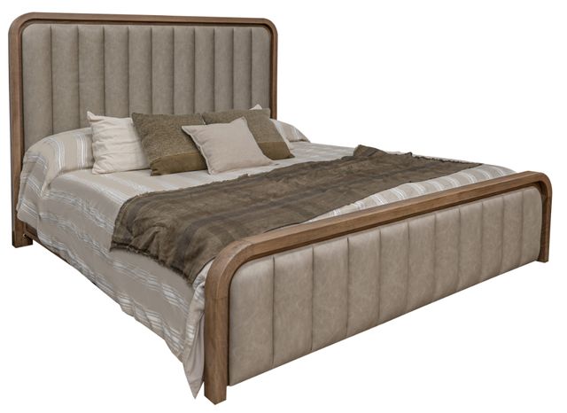 International Furniture Direct Mezquite Light Gray/Natural Upholstered Queen Panel Bed-0