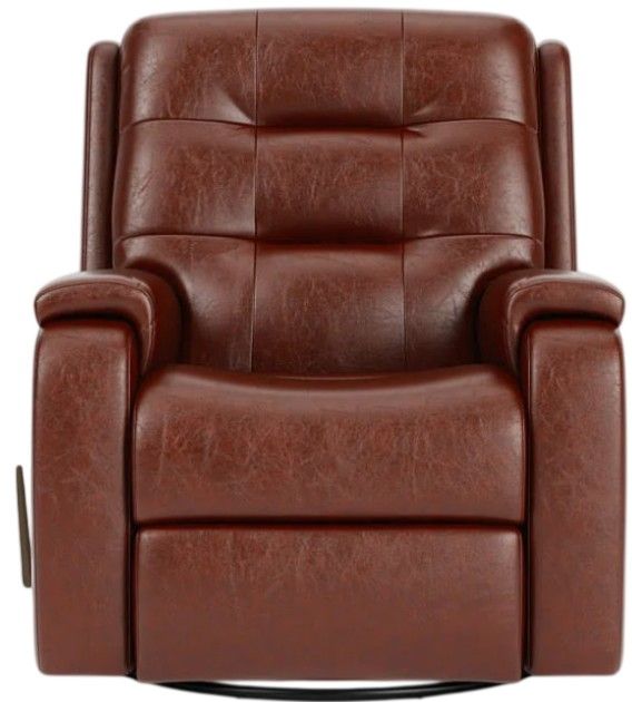 Flexsteel® Customizable Arlo Leather Manual Swivel Glider Recliner-3