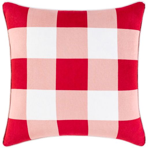 Surya Buffalo Plaid Bright Red 20"x20" Toss Pillow with Pillow Insert-0