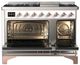 Ilve® Majestic III 48" Custom Pro Style Dual Fuel Natural Gas Range with Griddle and Copper Trim-1