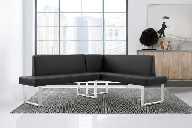 Armen Living Amanda 2-Piece Black Corner Nook Sectional-1