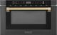 ZLINE Autograph Edition 24" 1.2 Cu. Ft. Black Stainless Steel Built-in Microwave Drawer with Champagne Bronze Handle-0