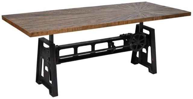 Jaipur Furniture Telford Gun Metal/Warm Adjustable Dining Table-0