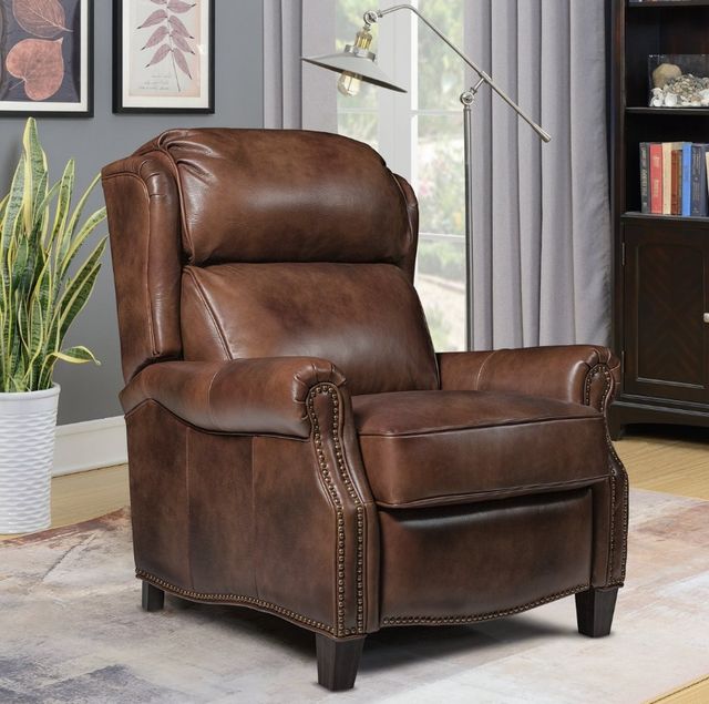 BarcaLounger® Meade Worthington Cognac Leather Manual Recliner-2