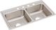 Elkay Lustertone® Classic Lustrous Satin 33" x 19-1/2" x 7-5/8" 4-Hole Equal Double Bowl Drop-In Sink-0