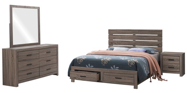 Coaster® Brantford 4-Piece Barrel Oak King Storage Bedroom Set-0