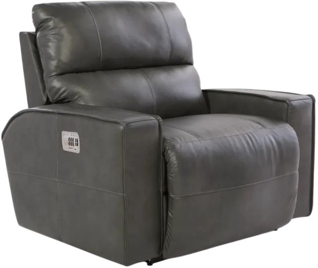 La-Z-Boy® Maddox Slate Leather Power Reclining Chair and a Half with Headrest-0