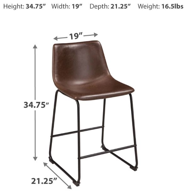 Signature Design by Ashley® Centiar Brown Upholstered Counter Stool-1