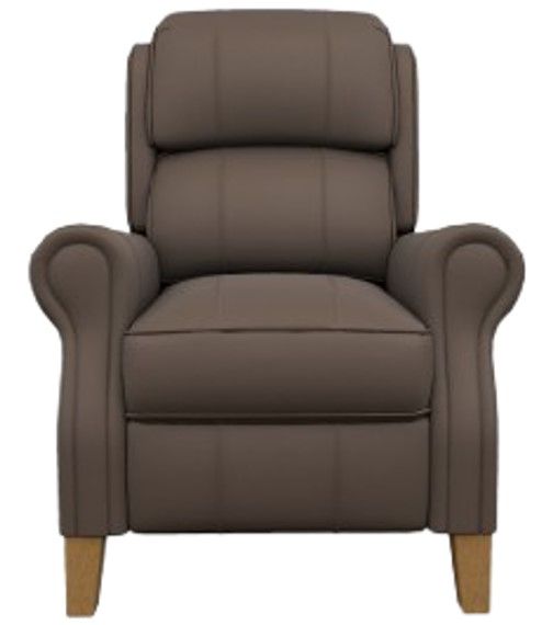 Best® Home Furnishings Customizable Joanna Leather Power Tilt Headrest High Leg Recliner with Honey Birch Legs-1