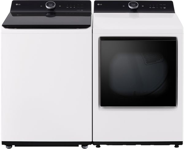 LG Alpine White Impeller Top Load Washer and Electric Dryer Laundry Pair