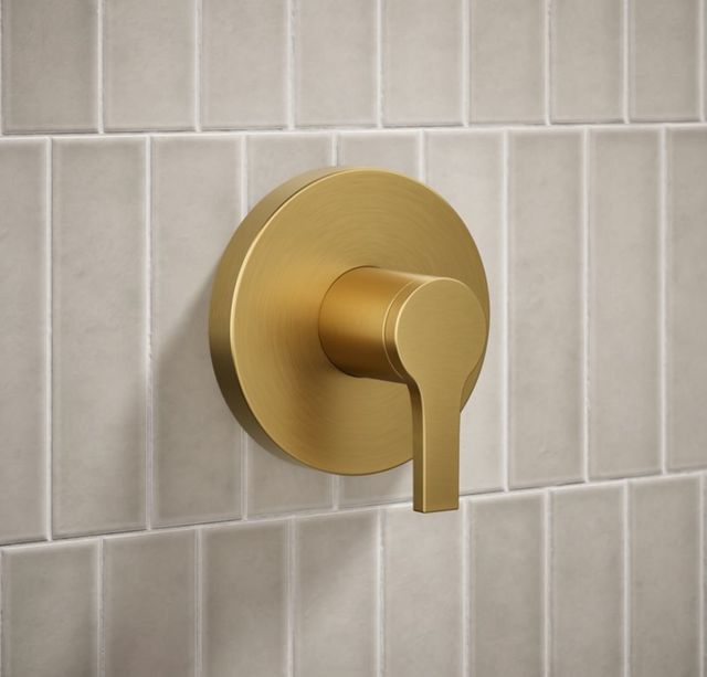 KOHLER® Elate® Rite-Temp® Vibrant Brushed Moderne Brass Shower Trim Kit-3