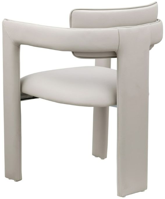 Meridian Furniture Brenda Taupe Leather Upholstered Dining Arm Chair-3