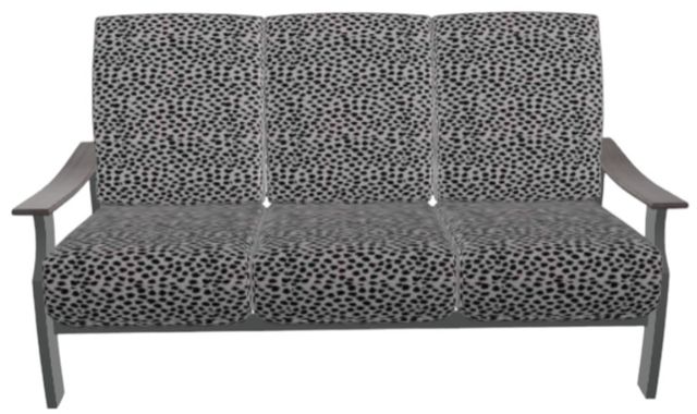 Telescope Casual St. Catherine Agra Classic/Graphite Aluminum/Fabric Outdoor MGP Cushion Three-Seat Sofa with Boardwalk Rustic Arms-1