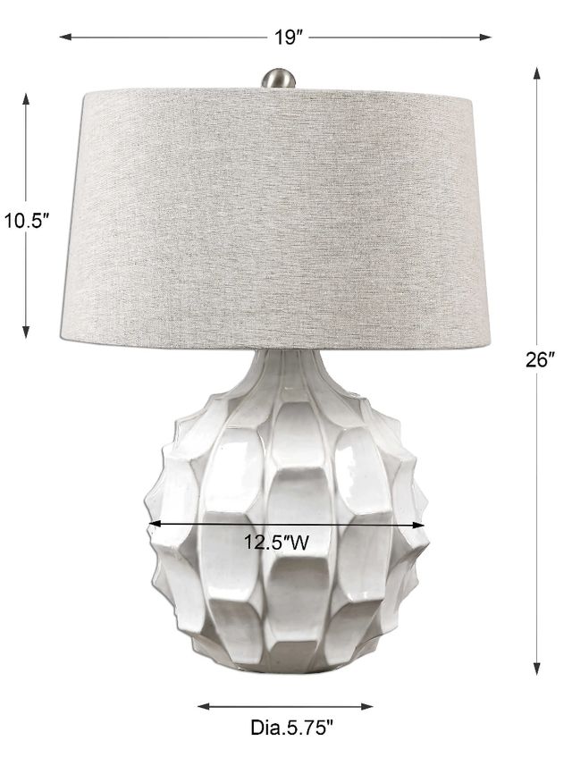 Uttermost® Guerina Gloss White Table Lamp-2