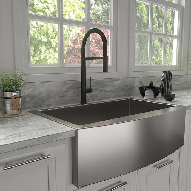 ZLINE Autograph Edition Matte Black Incline Pull Down Single Handle Kitchen Faucet-1