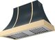 La Cornue CornuFé Cascade 44" Quintessential Teal Wall Mounted Range Hood with Polished Brass Trim-0