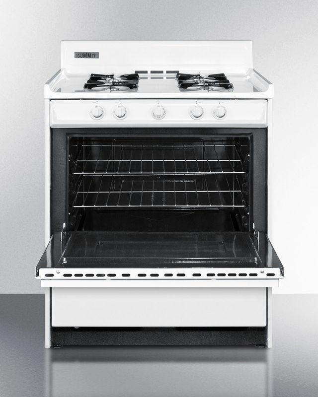 Summit® 30" White Freestanding Gas Range-1