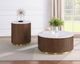 Coaster® Jason White Marble Top Coffee Table with Honey Brown Base-4