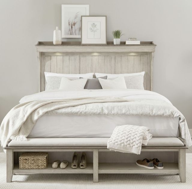 Liberty Furniture Ivy Hollow Dusty Taupe/Weathered Linen King Mantle Storage Panel Bed-1