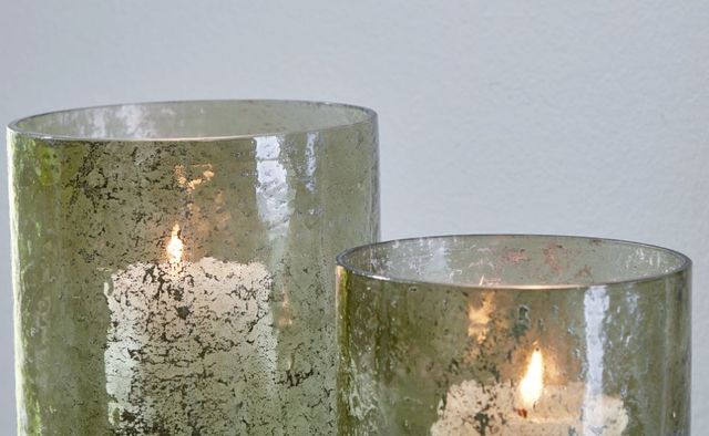 Signature Design by Ashley® Clarkton 2-Piece Green Candle Holder Set-2